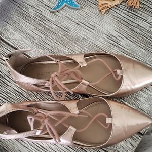 Saks fifth Avenue metallic Flats